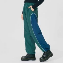 X-Girl Womens Contrast Piping Pants -Air Jordan Shop 105233031007 GRN 4