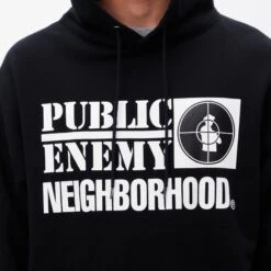 Neighborhood X Public Enemy Mens Hoodie -Air Jordan Shop 232UWNH CSM01 BLK 4