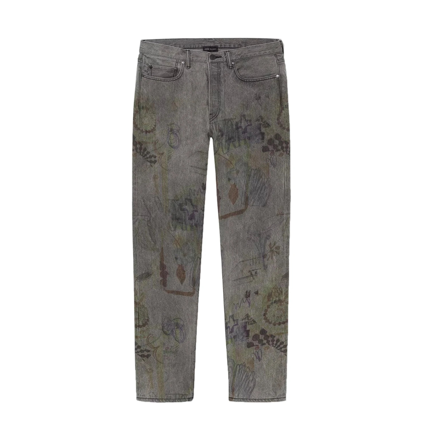 John Elliott Mens The Daze Black Scribble Pants 3 John Elliott Mens The Daze Black Scribble Pants