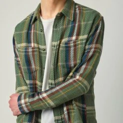 Corridor Mens Acid Plaid Cabin LS Shirt -Air Jordan Shop LS0124 ARMY 4