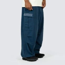 Pleasures Mens Visitor Wide Fit Cargo Pants -Air Jordan Shop P23F012 NAVY 3