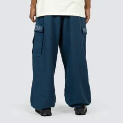 Pleasures Mens Visitor Wide Fit Cargo Pants -Air Jordan Shop P23F012 NAVY 4