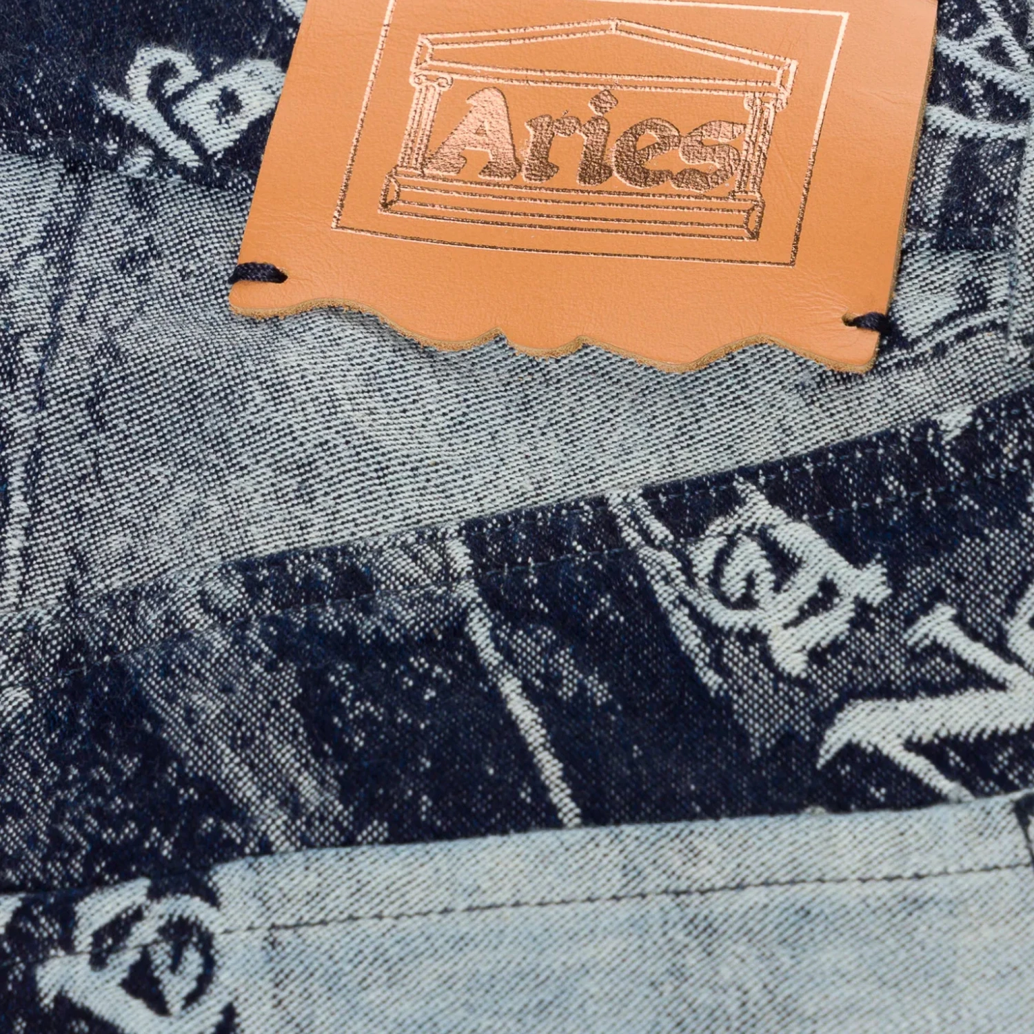 Aries Mens Jacquard Patchwork Lilly Jeans 6 Aries Mens Jacquard Patchwork Lilly Jeans - Image 4